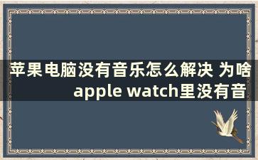 苹果电脑没有音乐怎么解决 为啥apple watch里没有音乐